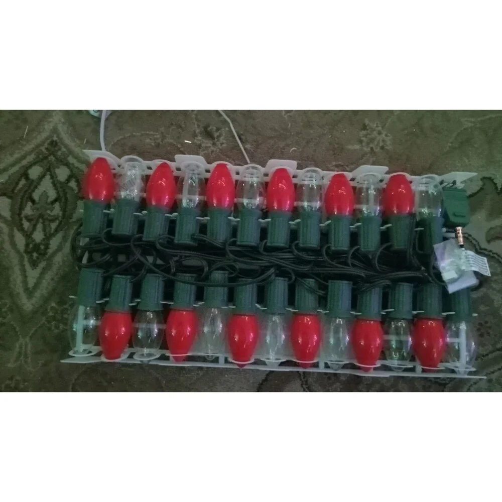 Hobby Lobby 25 C9 Red and Clear Indoor Outdoor Light Set